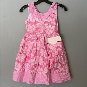 NWT Savannah Girls' Pink Floral Print Sundress with Matching Doll Dress Size 8
